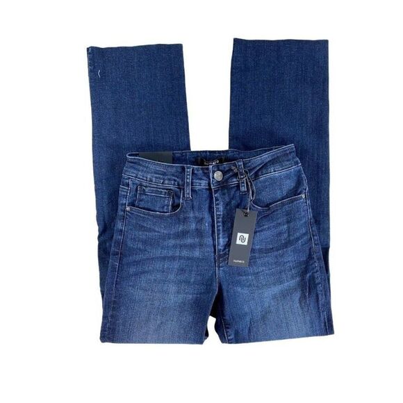 Numero Cropped Jeans 27 Juniors' Dark Blue Stretchy Raw‎ Hem NEW - Picture 1 of 9